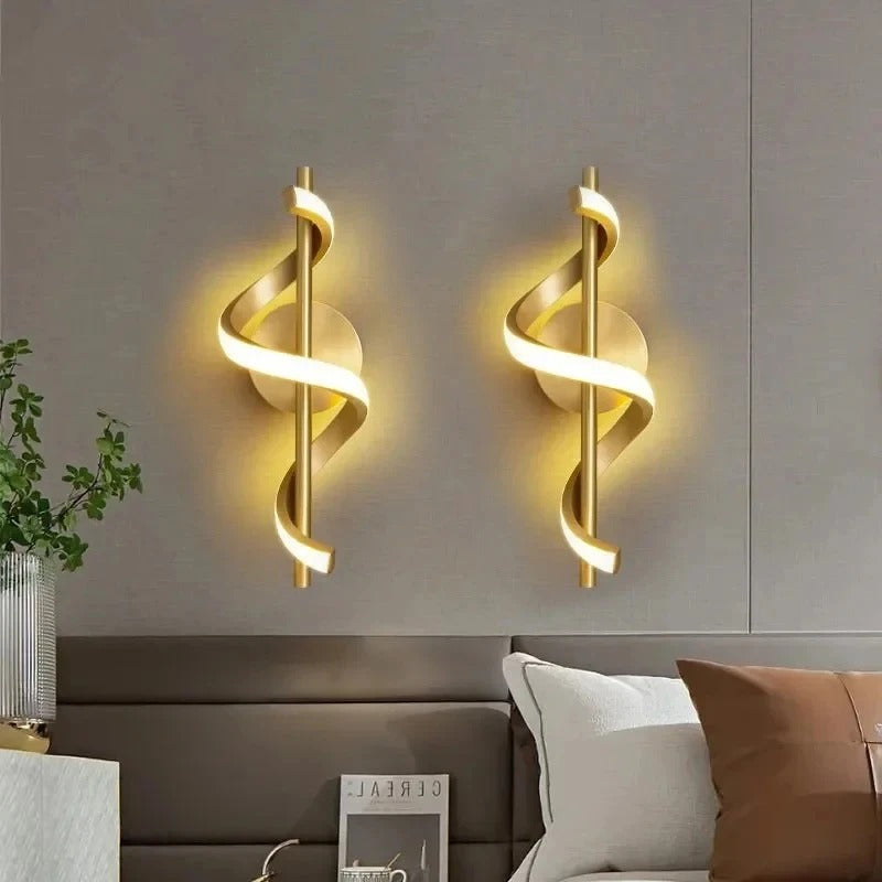 Aurion Spiral Pendant – Nordic LED Hanging Wall Light