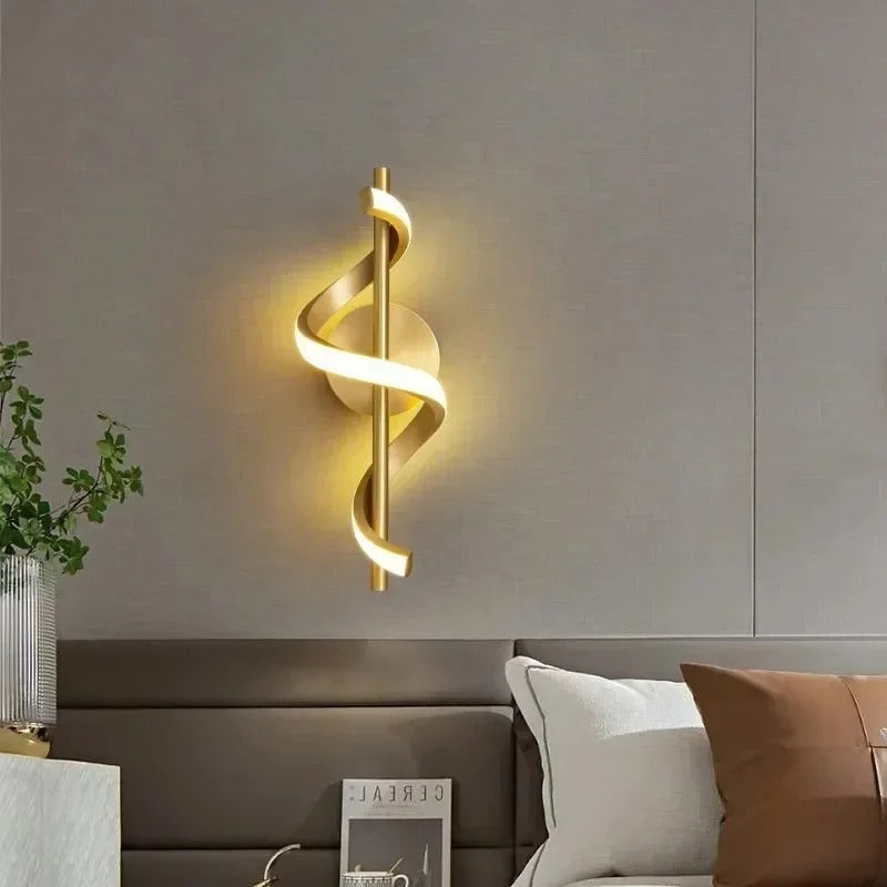 Aurion Spiral Pendant – Nordic LED Hanging Wall Light