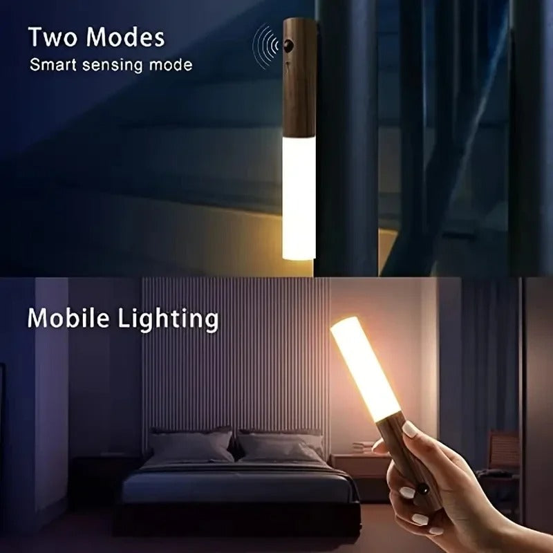 Walnut Halo Motion LED Light