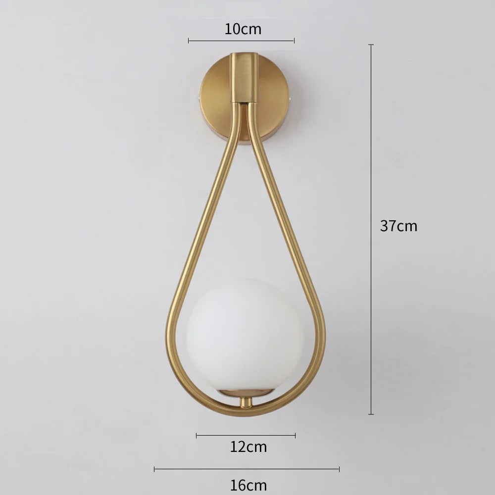AureDrop Sconce – Nordic Brass Teardrop Wall Light