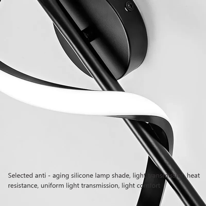 Aurion Spiral Pendant – Nordic LED Hanging Wall Light