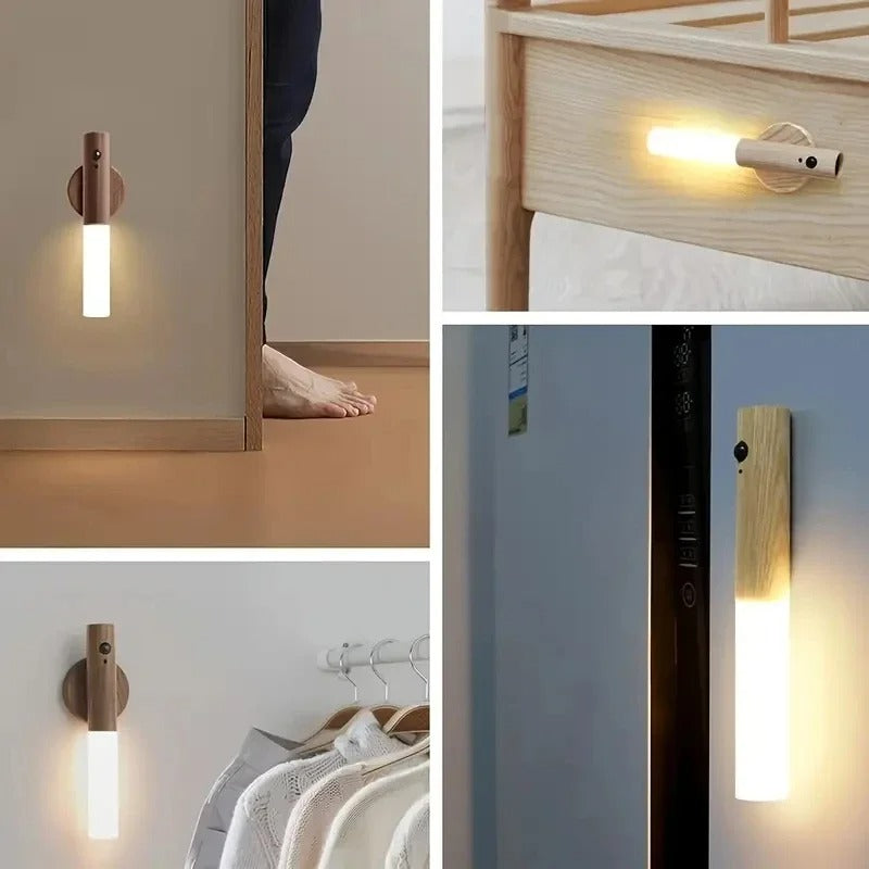 Walnut Halo Motion LED Light