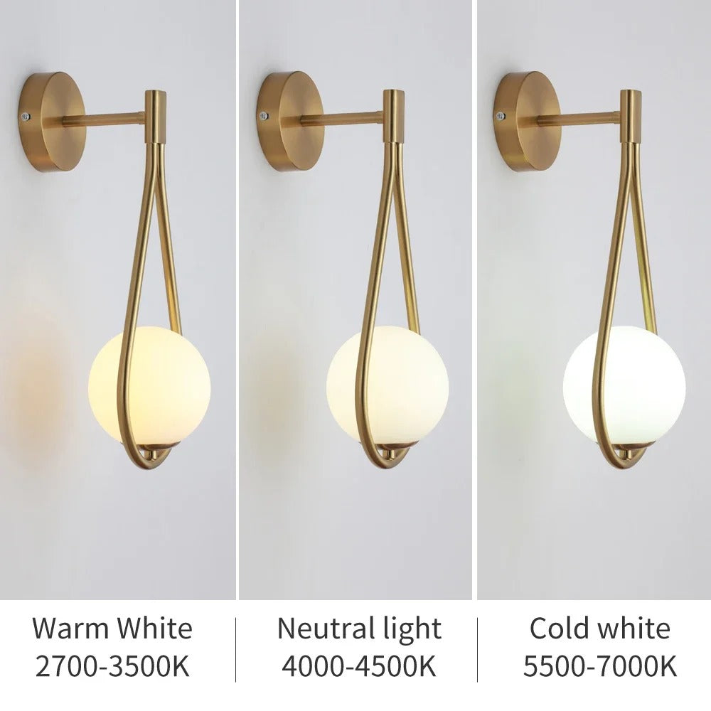 AureDrop Sconce – Nordic Brass Teardrop Wall Light
