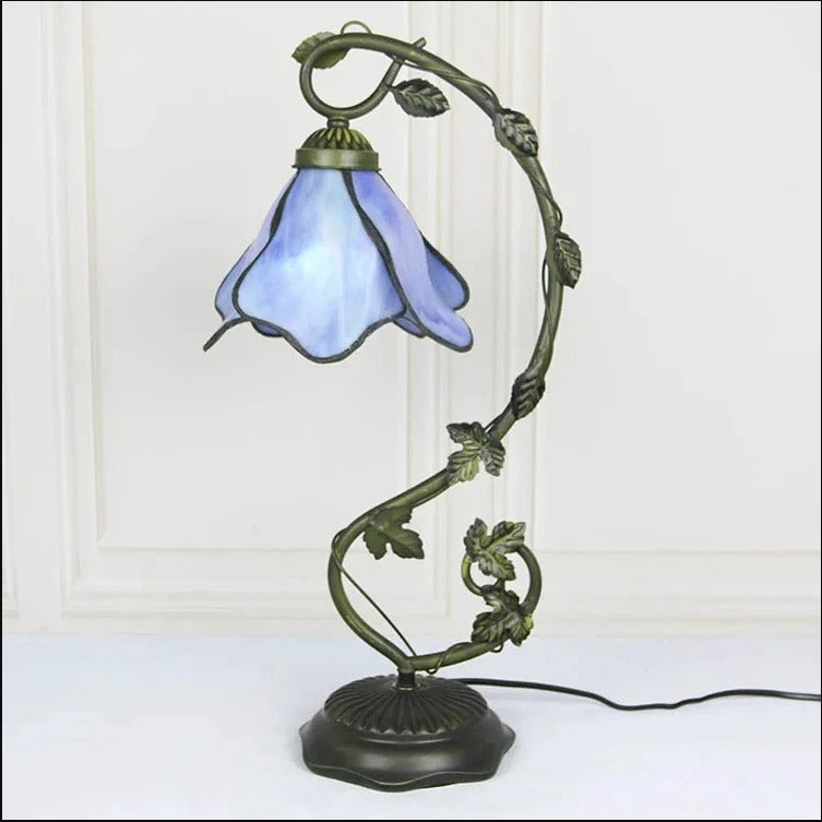 Wisteria Glow Stained Glass Lamp