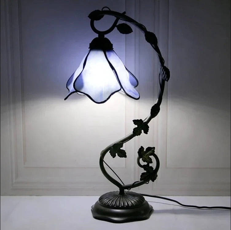 Wisteria Glow Stained Glass Lamp