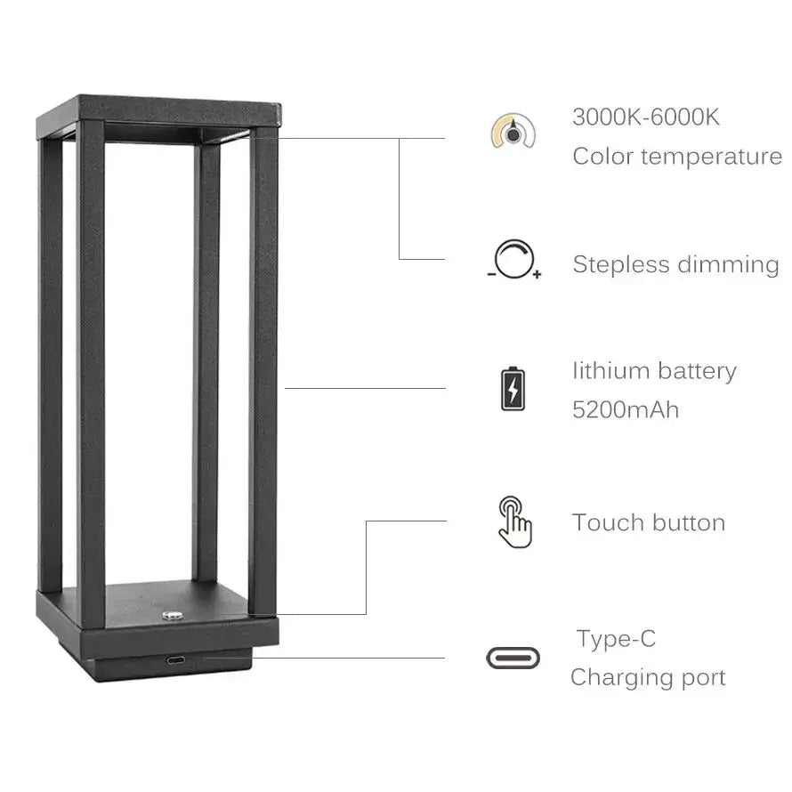Aurora Glow Cordless LED Table Lamp