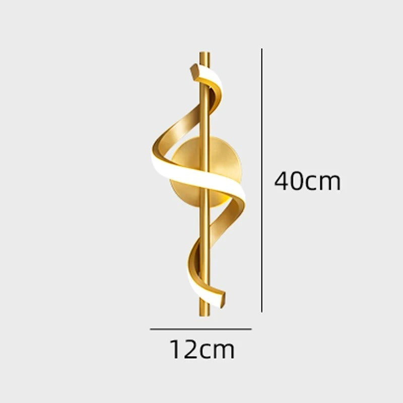 Aurion Spiral Pendant – Nordic LED Hanging Wall Light