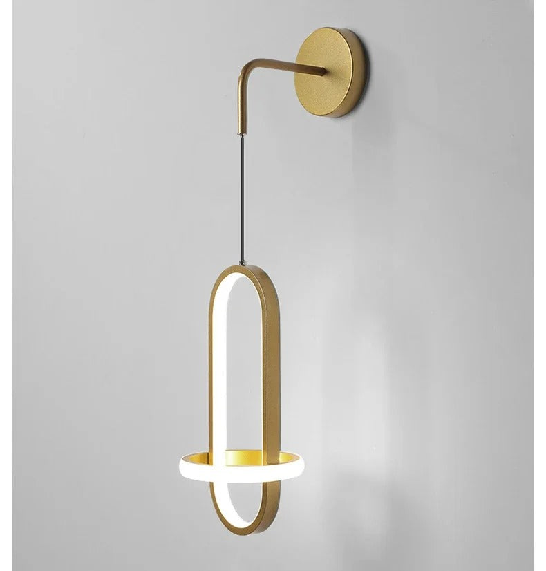 AuroraRing Sconce – Modern Gold & Black Wall Loop Light